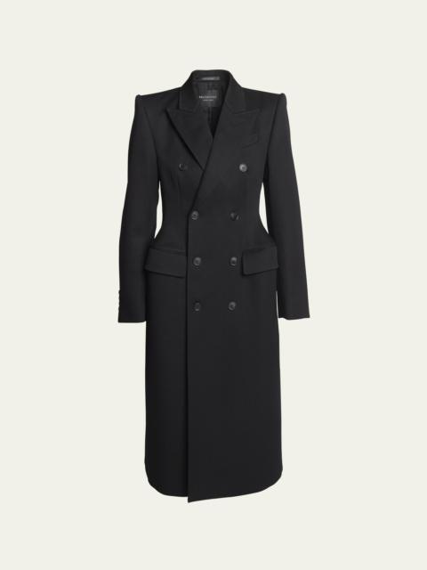 BALENCIAGA Double-Breast Hourglass Wool Coat
