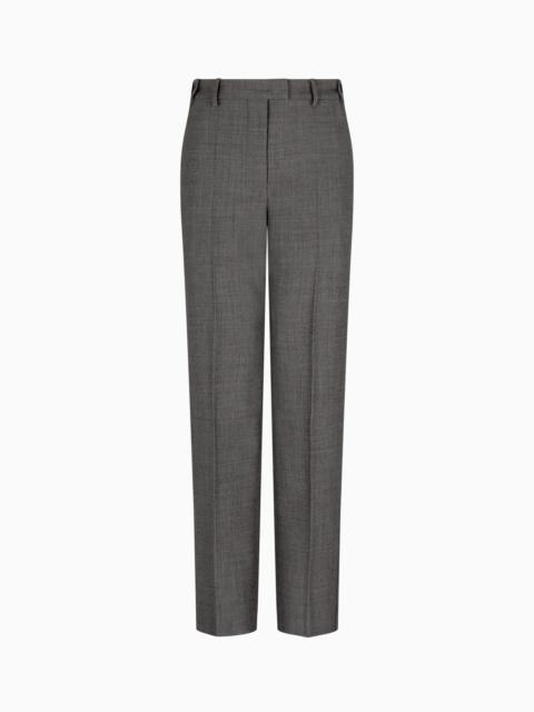 EMPORIO ARMANI MOULINÉ CRÊPE WOOL TROUSERS