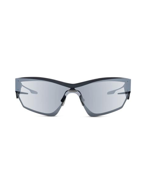Givenchy Givenchy Giv Cut 69mm Oversize Geometric Sunglasses in Shiny Palladium /Smoke Mirror at Nordstrom