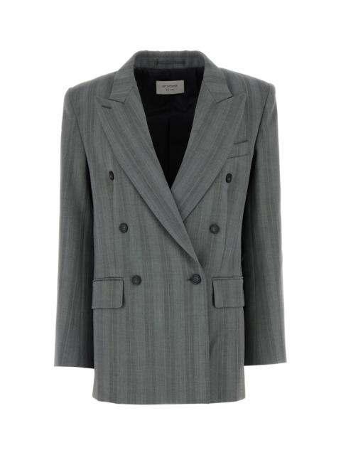 Sportmax Embroidered stretch wool blend Merlot blazer