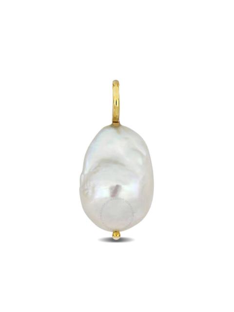 Other Designers AMOUR 13-14mm Cultured Freshwater Baroque Pearl Pendant In 18k Yellow Gold (no Chain)