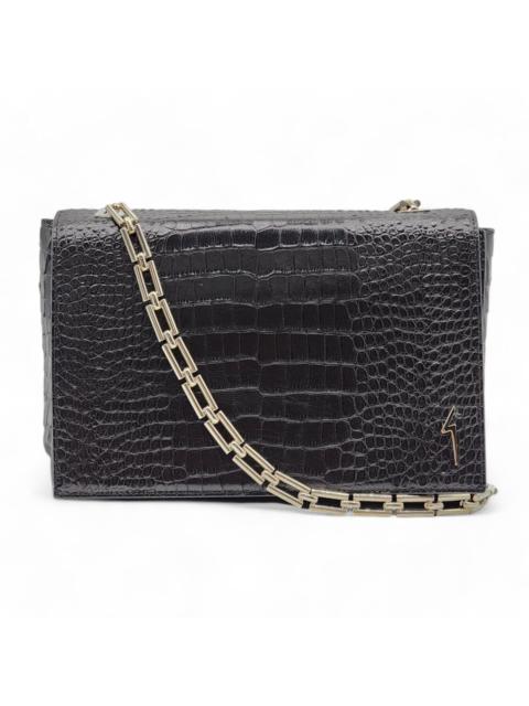 Christen Shoulder Bag Clutch - Python Leather Black $890