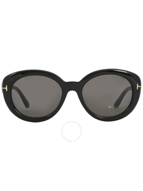 TOM FORD Tom Ford Lily Smoke Oval Ladies Sunglasses FT1009 01A 55