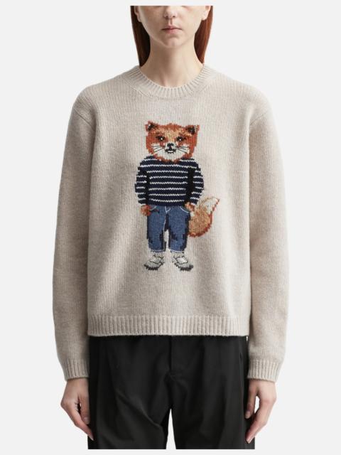 Maison Kitsuné DRESSED FOX INTARSIA WOOL JUMPER