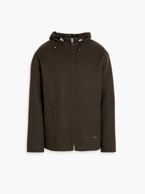 Sandro Wool-blend felt hooded jacket