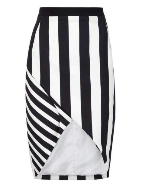 MUGLER Striped Stretch Crepe Skirt