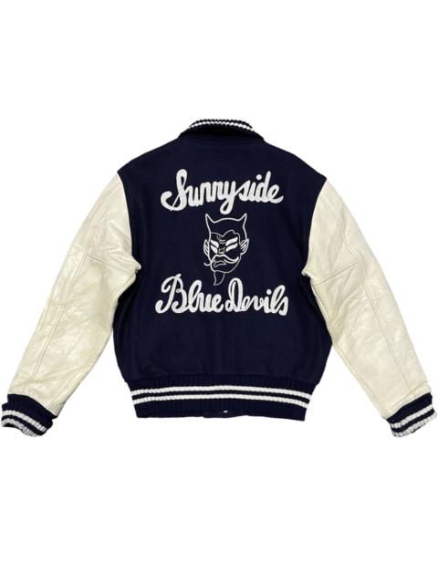 Other Designers Japanese Brand - Vintage Houston Blue Devils Varsity Jacket Leather Sleeve