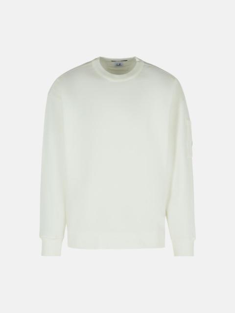 'EMERIZED' WHITE COTTON SWEATSHIRT