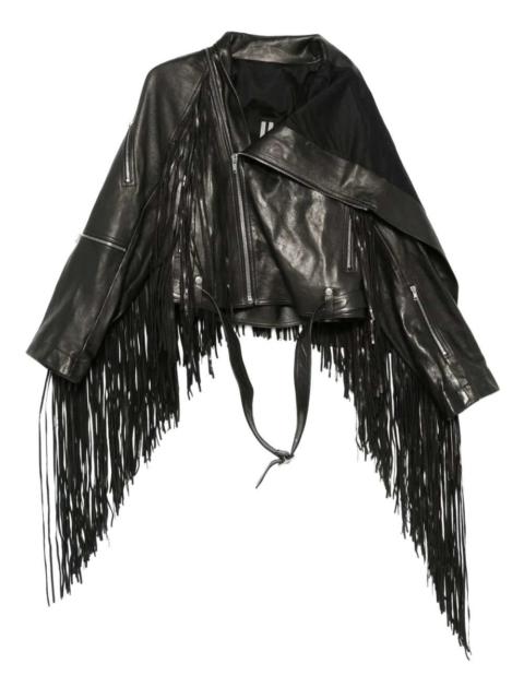 Rick Owens Leather Fringed Jacket