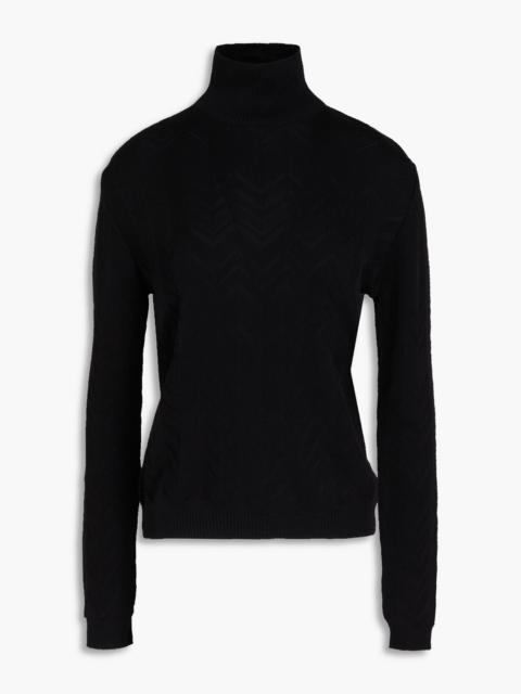 Missoni Crochet-knit wool-blend turtleneck sweater