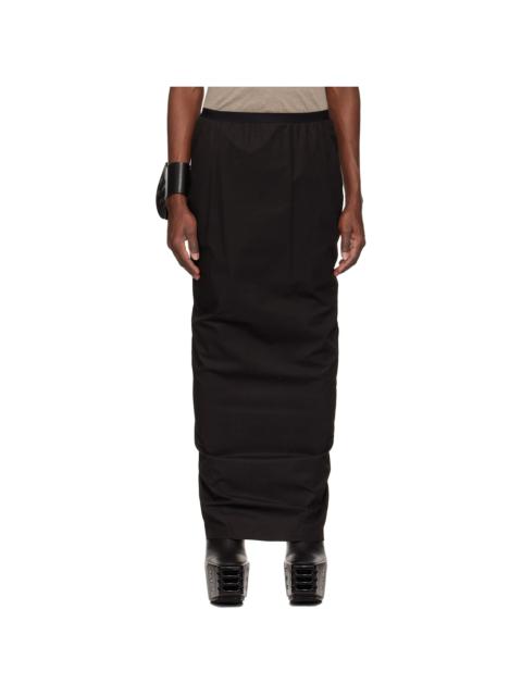 Rick Owens Black Hollywood Soft Pillar Long Skirt