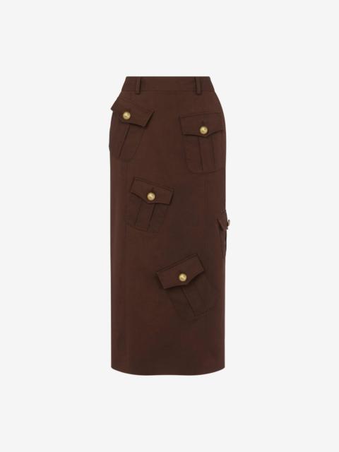 SKIRT IN GABARDINE MILITARY TWIST