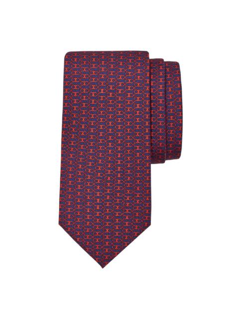 FERRAGAMO Ferragamo Gancini Print Silk Tie