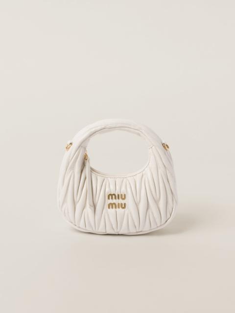 Miu Miu Wander matelassé nappa leather hobo mini-bag