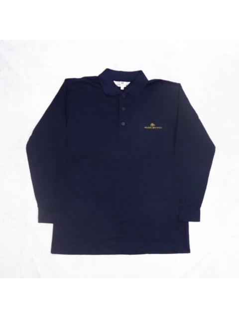 Balmain Vintage 90s PIERRE BALMAIN Mini Logo Embroidered Long Sleeve Polo Shirt