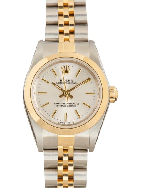 ROLEX Pre-Owned Rolex Ladies Oyster Perpetual Ref 76183 Silver Dial