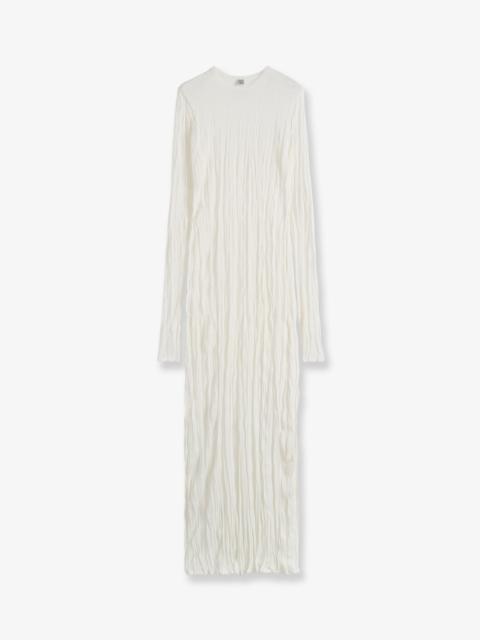TOTEME Toteme Crinkled Viscose Dress White