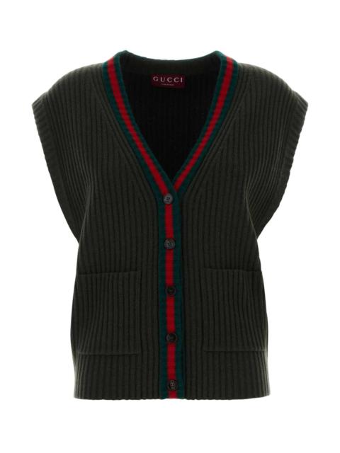 GUCCI Gucci Women Bottle Green Wool Vest