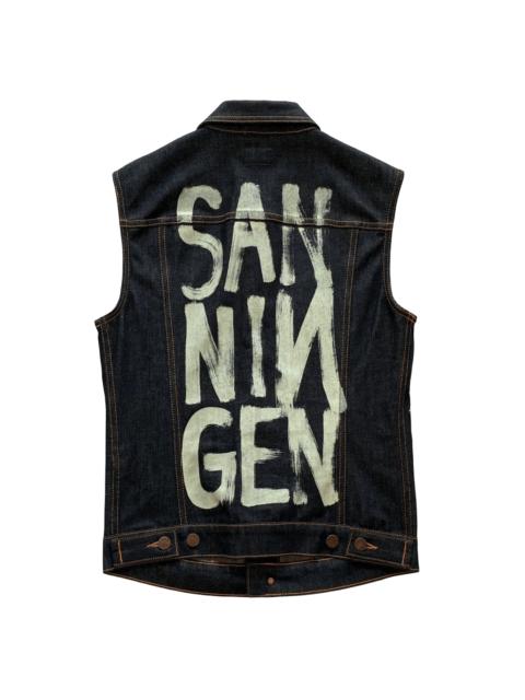 Nudie Jeans Nudie Jeans "San Nin Gen" Hand-Painted Denim Vest Ultra Rare