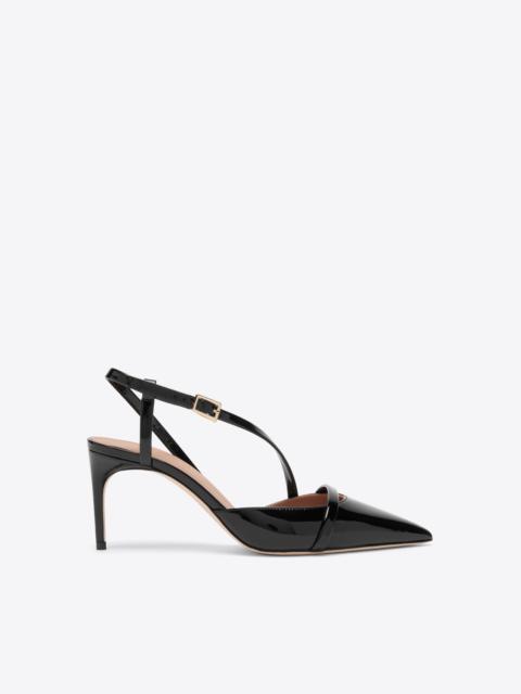 MALONE SOULIERS Valeria 70 Black Patent Slingbacks