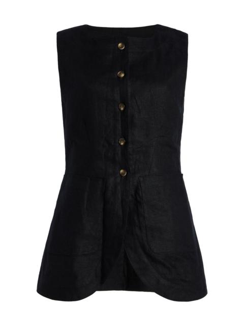 POSSE Emma Linen-Blend Vest black