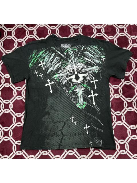 Other Designers Affliction - Y2K MMA ELITE SKULL CROSS TSHIRT