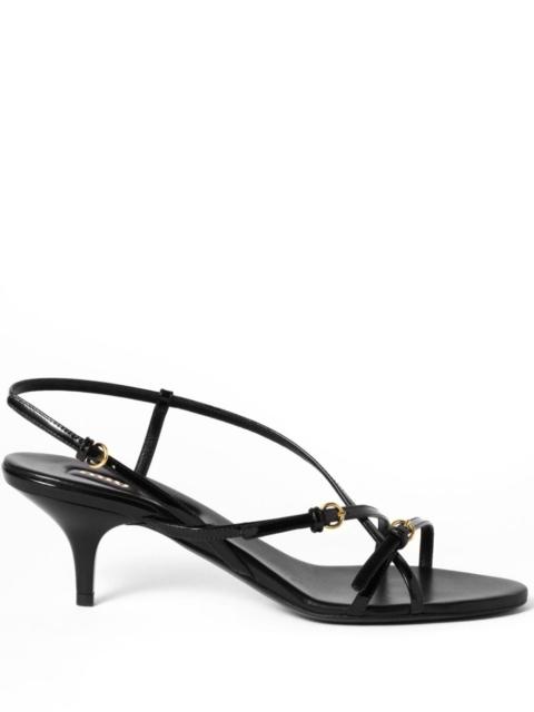 Miu Miu Miumiu Women Patent Leather Sandals With Buckles