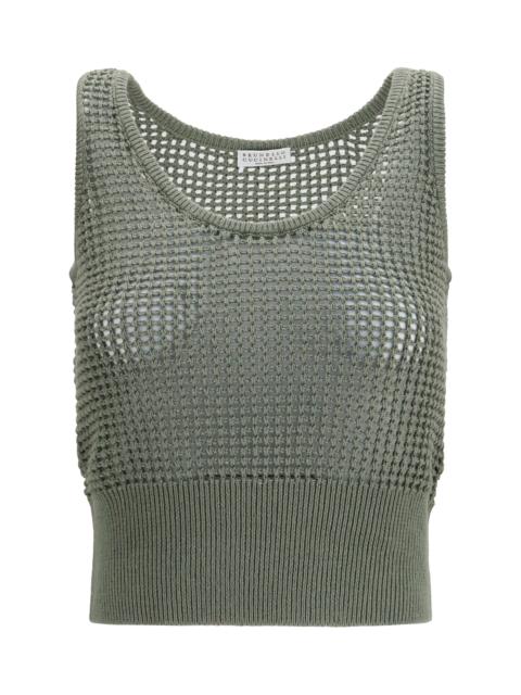 Brunello Cucinelli Brunello Cucinelli Women Perforated Sequin Tank Top