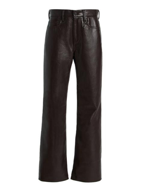 Citizens of Humanity Genova Low-Rise Bootcut Leather Pants brown