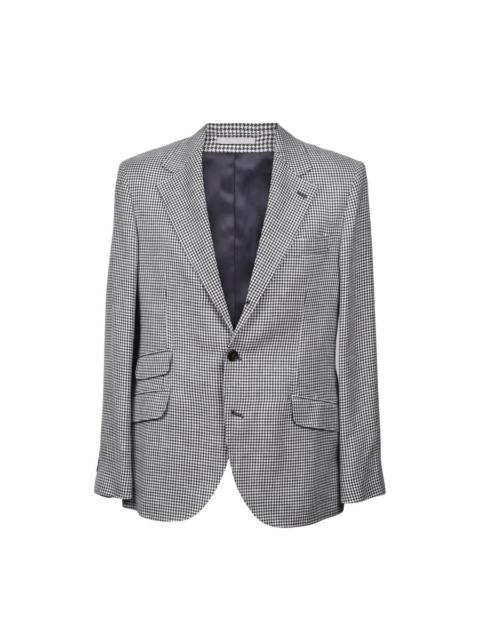 Brunello Cucinelli Brunello Cucinelli Gray Wool Blend Houndstooth Suit