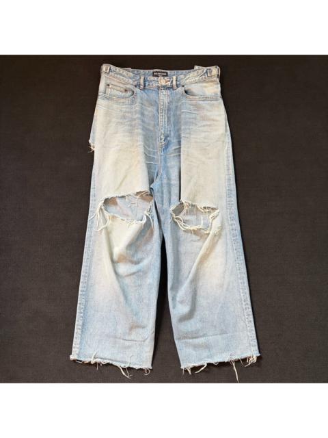 BALENCIAGA Balenciaga 21SS Skater Distressed Wide-Leg Jeans