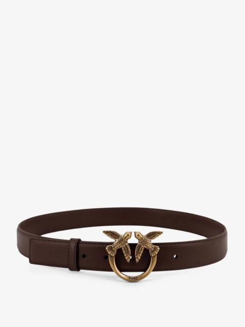PINKO Pinko Leather Belt With Metal Love Birds Logo