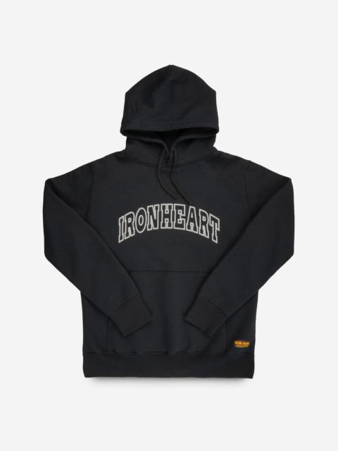 Iron Heart PRINTED 14OZ ULTRA HEAVYWEIGHT LOOPWHEEL COTTON HOODIE - BLACK