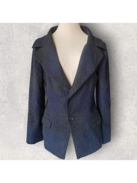 Yohji Yamamoto Yohji Yamamoto Cashmere Blend Gradience Plaid Blazer