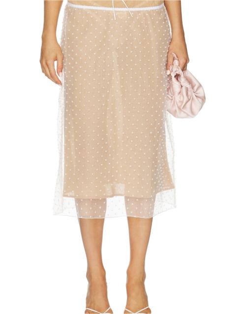 For Love & Lemons Devon Dot Midi Skirt