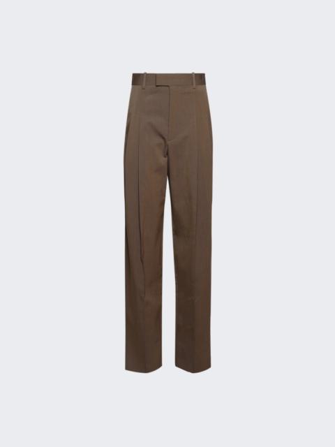 Bottega Veneta Stretch Tricotine Trousers Ebony And Light Jute