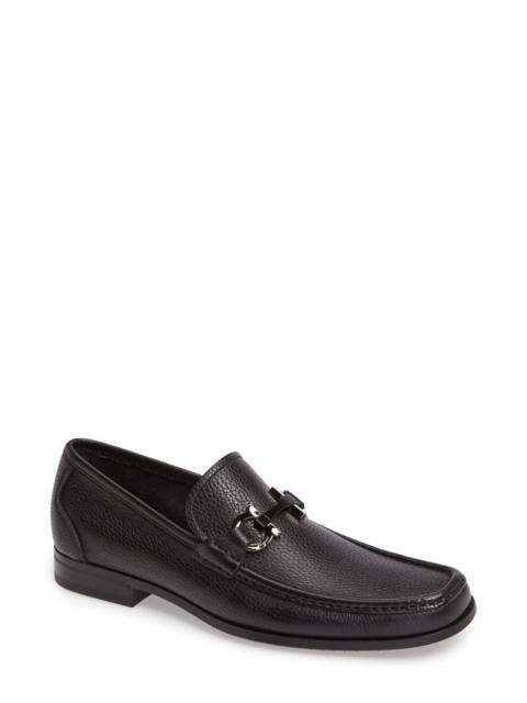 FERRAGAMO Grandioso Pebbled Driving Shoe with Double Gancio Ornament