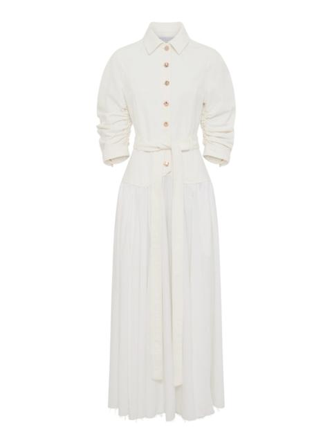 GABRIELA HEARST Delyth Button-Front Cotton Dress white