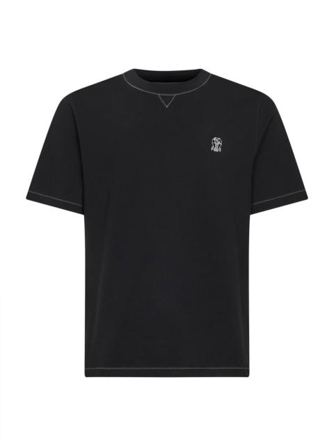 Brunello Cucinelli Black Solomeo crest crewneck T-shirt