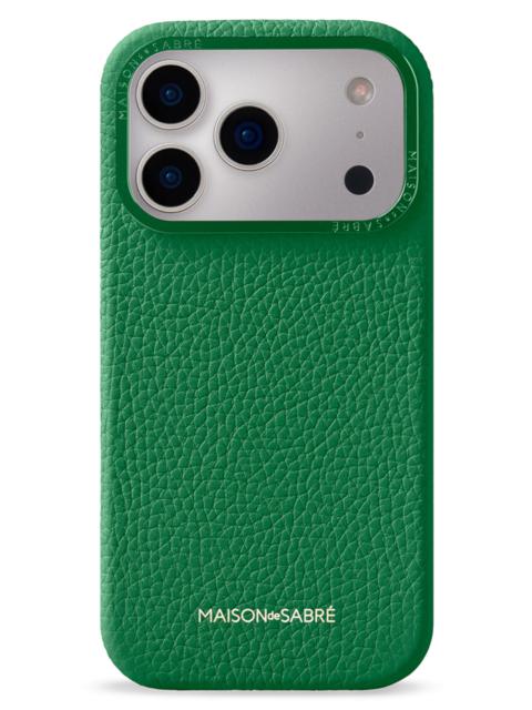 MAISON de SABRÉ MAISON de SABRÉ Leather Phone Case in Emerald Green at Nordstrom