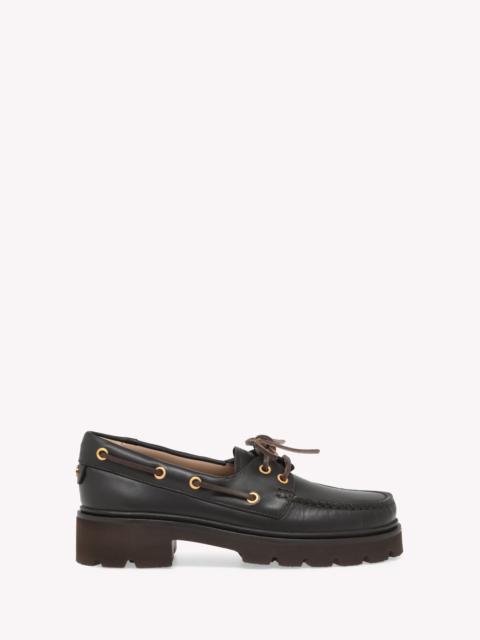 Gianvito Rossi Gianvito Rossi Olonne Boat Shoes in Brown Calf at Nordstrom