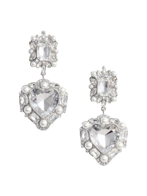 self-portrait Self Portrait Women Crystal Heart Tiered Earrings