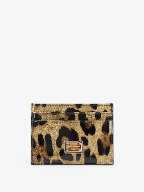 Dolce & Gabbana Dolce & Gabbana Women Patent Leather Card Holder With Animal Print