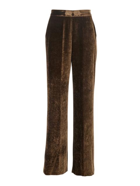 Etro Etro Women Brown Pants With High Waist And Wide Leg In Viscose Blend Woman
