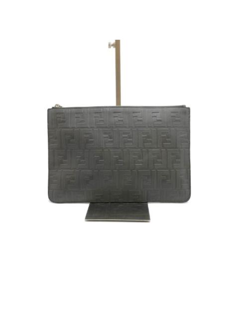 FENDI Fendi gray logo clutch