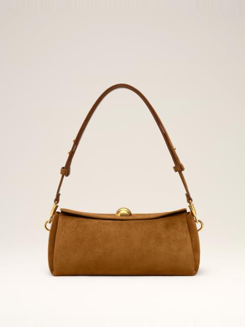AMI Paris BROWN SUEDE LEATHER CARROUSEL BAG