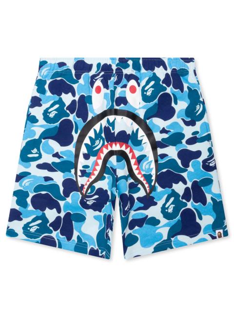 A BATHING APE® ABC CAMO SHARK SWEAT SHORTS - BLUE