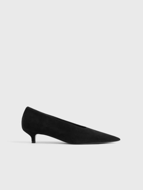 TOTEME Sharp suede kitten pumps black