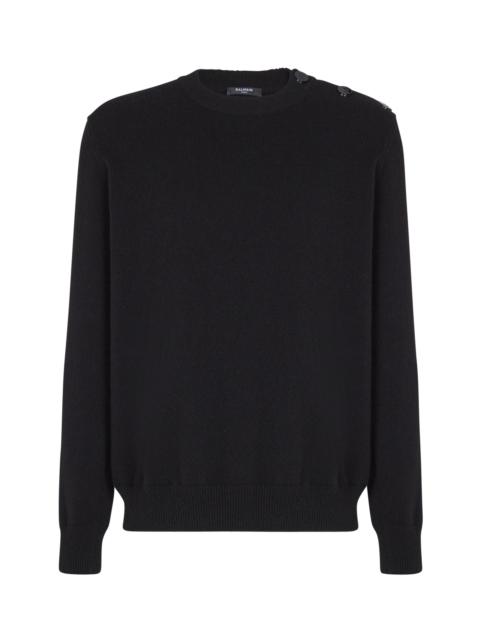 Balmain Balmain Fine eco-cashmere jumper in Black at Nordstrom