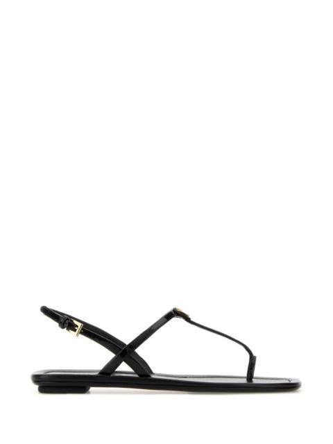 Prada Prada Women Black Leather Thong Sandals
